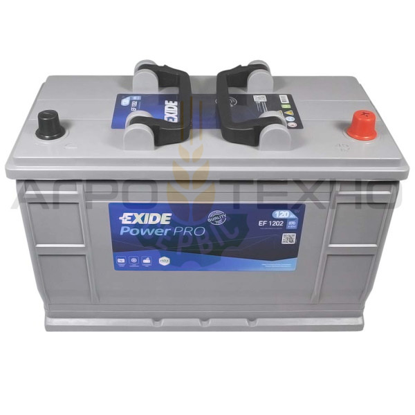 Exide 120Аh 870A, Exide EF1202 , акумулятор Exide EF1202, купити акумулятор Exide EF1202, акумулятор на manitou, купити аккумулятор на маніту, акумулятор для навантажувачів маніту, аккумулятор маніту, аккумулятор Exide