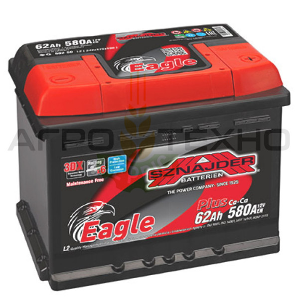 SZNAJDER 62Аh 580A R+ (правий плюс) / Eagle Plus SZNAJDER 62, акумулятор SZNAJDER 62Аh, купити акумулятор SZNAJDER 62, акумулятор 62 переяслав, купити акумулятор 62 в Переяславі