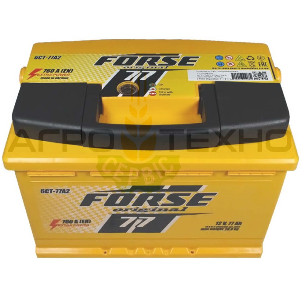 Forse 77 Ah 760 A R+ (правий плюс) / 6CT-77A2H Forse 77, Forse 77 акумулятор, акумулятор Forse 77, форсе 77, акумулятор форсе 77, форсе 77 акумулятор, акумулятор форс 77