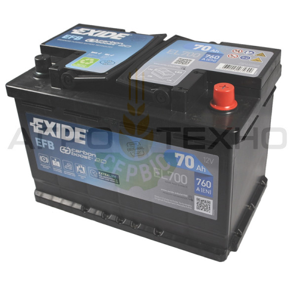 Exide 70Ah 760A EFB / EL700 Exide 70, Exide 70 EFB, Exide EL700, EL700 Exide, купити акумулятор Exide, Exide Переяслав, купити акумулятор Exide 70, Exide 70 760