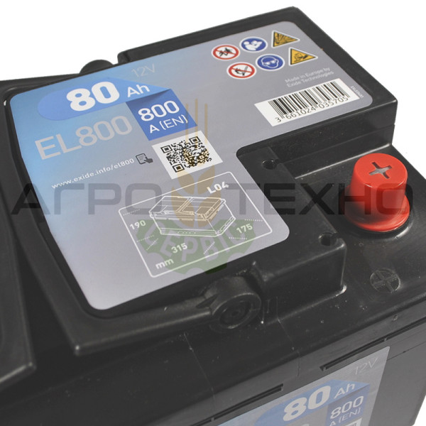 Exide 80Ah 800A EFB / EL800 Exide 80, Exide 80 EFB, Exide EL800, EL800 Exide, купити акумулятор Exide, Exide Переяслав, купити акумулятор Exide 80, Exide 80 800