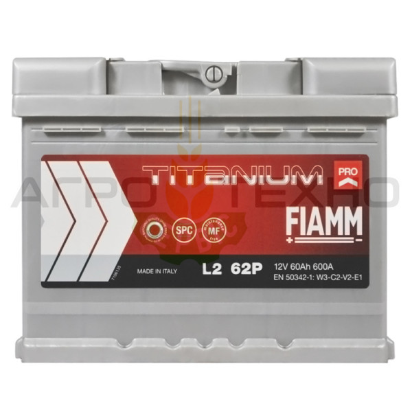Fiamm 60Ah 600A / L2 62P Fiamm 60, Fiamm 60 600, акумулятор Fiamm 60, акб Fiamm, акумулятори Fiamm, Fiamm 60, Фіам 60, акумулятор Фіамм