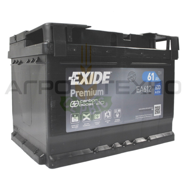 Exide 61Ah 600A Premium / EA612 Exide 61, Exide 61 Premium, Exide EA612, EA612 Exide, купити акумулятор Exide, Exide Переяслав, купити акумулятор Exide 61, Exide 61 600