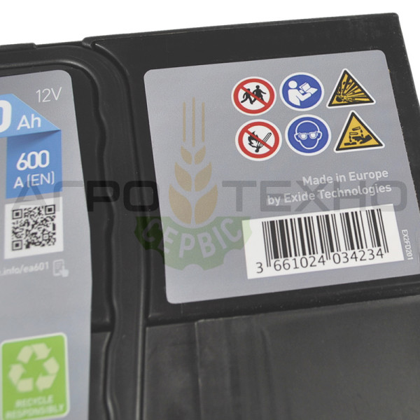 Exide 60, Exide 60 Premium, Exide EA601, EA601 Exide, купити акумулятор Exide, Exide Переяслав, купити акумулятор Exide 60, Exide 60 600