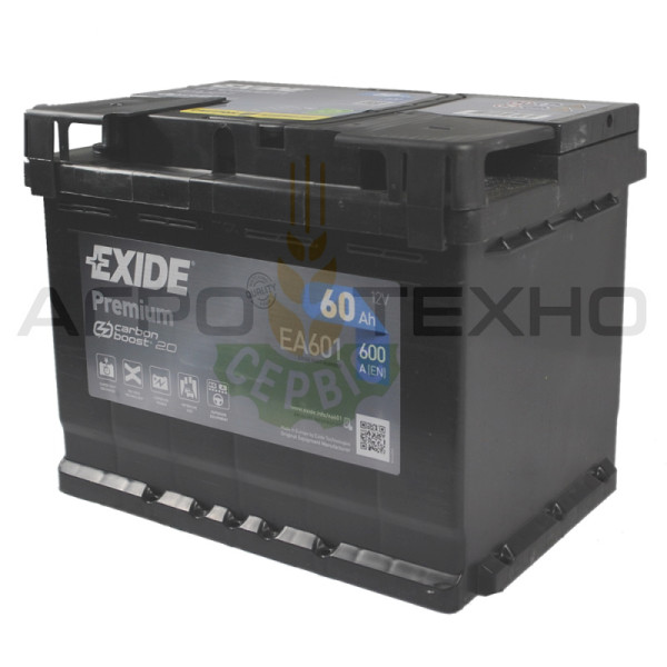 Exide 60Ah 600A Premium / EA601 Exide 60, Exide 60 Premium, Exide EA601, EA601 Exide, купити акумулятор Exide, Exide Переяслав, купити акумулятор Exide 60, Exide 60 600