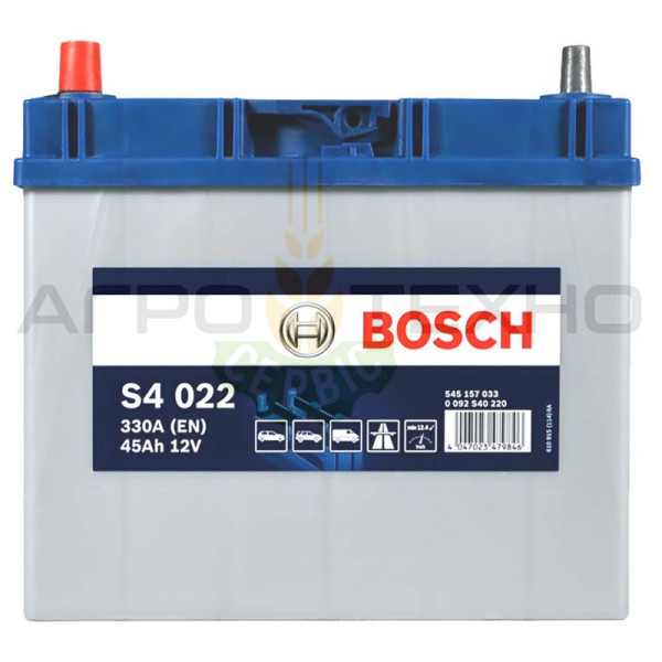 Bosch 45 Ah 330 A / S4 022 Bosch 45, Bosch S4 022, акумулятор Bosch S4 022, купити акумулятор Bosch S4 022, акумулятор Bosch 45, купити акумулятор Bosch 45, Бош 45, акумулятор Бош 45, купити акумулятор Бош 45, Bosch 45 330