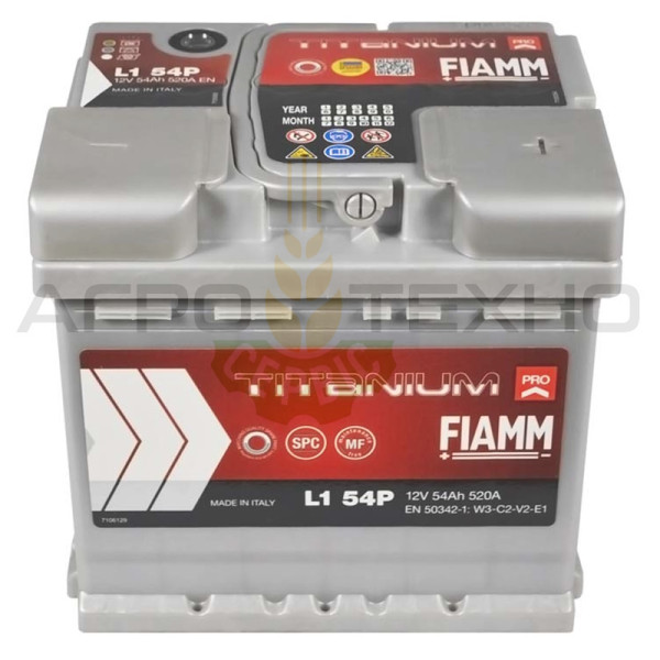 Fiamm 54 Ah 520A / L1 54P Fiamm 54, Fiamm 54 520, акумулятор Fiamm 54, акб Fiamm, акумулятори Fiamm, Fiamm 54, Фіам 54, акумулятор Фіамм