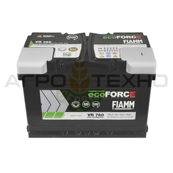 Fiamm AGM 70Ah 760A / VR760 Fiamm 70 AGM, Fiamm 70 760, акумулятор Fiamm 70, акб Fiamm, акумулятори Fiamm, Fiamm 70 AGM, Фіам 70, акумулятор Фіамм, Fiamm AGM
