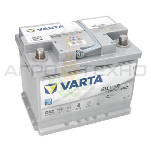 Varta 60 Ah 680 A AGM / D52