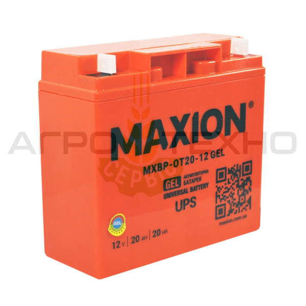 Гелевий акумулятор 20, Акумулятор 12-20, акумулятор 12V 20Ah, акумулятор для інвертора, купити акумулятор гелевий, акб 12V 20Ah, MAXION 12V 20Ah GEL