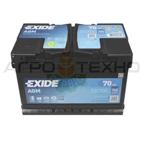 Exide 70Ah 760A AGM / EK700 Exide 70Ah 760A AGM / EK700